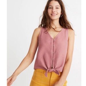 Madewell Texture & Thread Front Tie Tank XXS